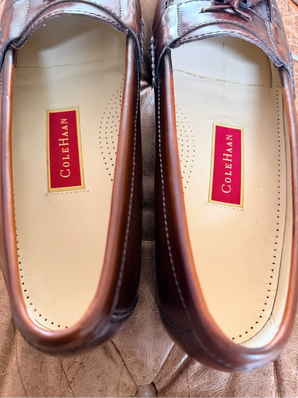 Cole Haan Men’s 11.5B Brown Leather Tassel Loafers Dress Shoes Slip On Moc